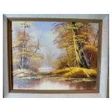 15 x 17 Framed Landscape Painting by Artist Lisa Lauren