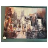 Cityscape Oil Painting on Canvas - 30" x 40"