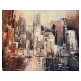 Cityscape Oil Painting on Canvas - 30" x 40"