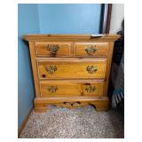 Solid Pine 4-Drawer Chest with Brass Handles