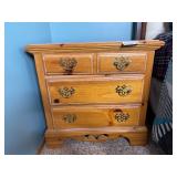 Solid Pine 4-Drawer Chest with Brass Handles
