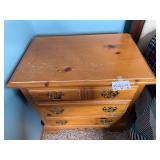 Solid Pine 4-Drawer Chest with Brass Handles