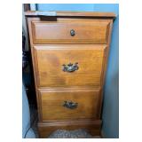 Wooden 3-Drawer Nightstand with Metal Handles