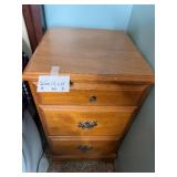Wooden 3-Drawer Nightstand with Metal Handles