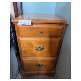 Wooden 3-Drawer Nightstand with Metal Handles