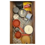 VTG French Pastry Rolling Pin, Vintage Hand Mixer and Measuring Cup Set with Yeast