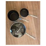 Set of Nonstick Stainless Steel Saucepans with Lid