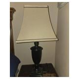 Pair of Black Table Lamps with Beige Lampshades