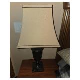 Pair of Black Table Lamps with Beige Lampshades