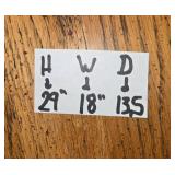 Vintage Wooden Nightstand with Brass Tone Handles