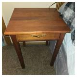 Mahogany Finish Bedside Table with Drawer