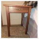 Mahogany Finish Bedside Table with Drawer