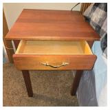Mahogany Finish Bedside Table with Drawer