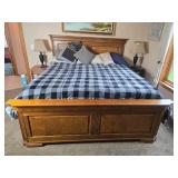 King Size Wood Bed Frame with Headboard and Footboard Inc Bedding