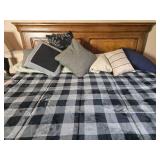 King Size Wood Bed Frame with Headboard and Footboard Inc Bedding