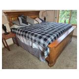 King Size Wood Bed Frame with Headboard and Footboard Inc Bedding