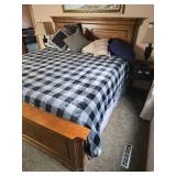 King Size Wood Bed Frame with Headboard and Footboard Inc Bedding