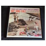 Collection of 5 Framed Album Covers Including Nat King Cole and Johnny Mathis