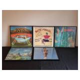 Collection of 7 Framed Vintage Vinyl Record Covers