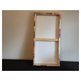 Floral Canvas Wall Art and Stainless Steel Trash Can