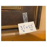 Large Framed Artwork of Scenic Lake and Dock