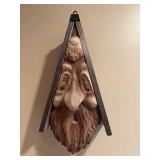 Handcrafted Wooden with Carved Face