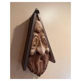 Handcrafted Wooden with Carved Face