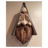 Handcrafted Wooden with Carved Face