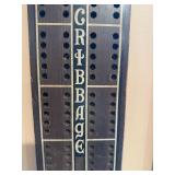 Vintage Wooden Cribbage Board with Pegs