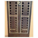 Vintage Wooden Cribbage Board with Pegs