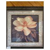 Framed Wall Art with Floral Design, 32" x 33"