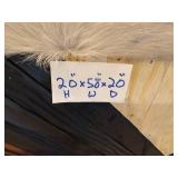 Western Style Wooden Storage Bench with Cowhide Upholstery