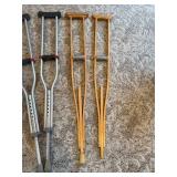 Metal and Wood Crutches Set