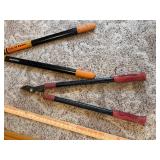 Fiskars Bypass Lopper and Anvil Pruner Set with Wooden Ruler