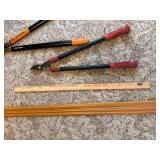 Fiskars Bypass Lopper and Anvil Pruner Set with Wooden Ruler