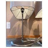 Set of 2 Modern Table Lamps with Silver Base and Fabric Shade