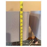 Set of 2 Modern Table Lamps with Silver Base and Fabric Shade