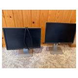Pair of Dell 22" LCD Monitors with Adjustable Stands