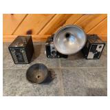 Collection of Vintage Cameras: Brownie and Rival Models with Flash Units