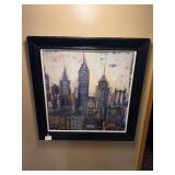 Large Framed Urban Cityscape Artwork