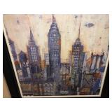 Large Framed Urban Cityscape Artwork