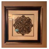 Framed Decorative Wall Art with Filigree Design