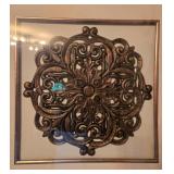 Framed Decorative Wall Art with Filigree Design