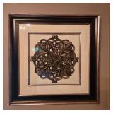 Framed Decorative Wall Art with Filigree Design