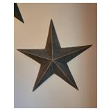 Set of Metal Barn Stars in Rustic Finish