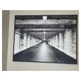 Large Black and White Wall Art of Subway Tunnel
