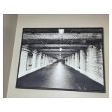 Large Black and White Wall Art of Subway Tunnel