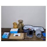 Omron Blood Pressure Monitor BP785 with Accessories and Decor Items