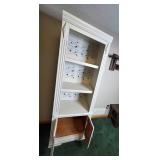 White Wooden Bookshelf with Decorative Back Panel