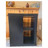 Black Wooden Side Table with Adjustable Shelf